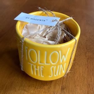 Rae Dunn FOLLOW THE SUN yellow planter